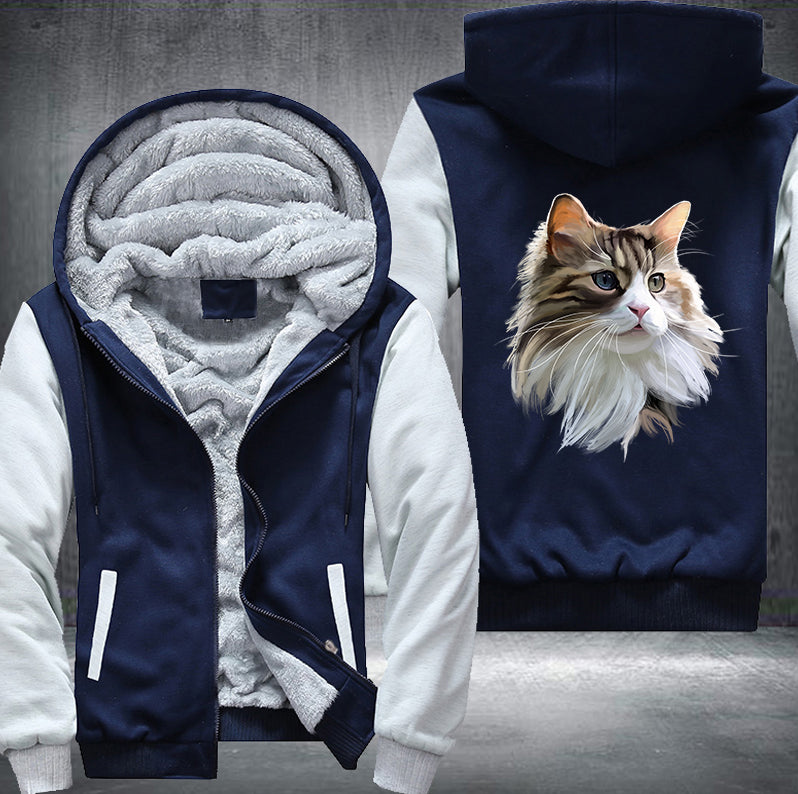 Domestic long-haired cat Fleece Hoodies Jacket