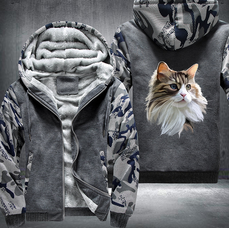 Domestic long-haired cat Fleece Hoodies Jacket