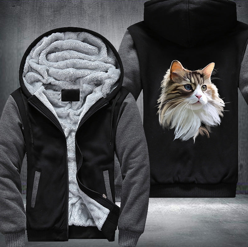 Domestic long-haired cat Fleece Hoodies Jacket