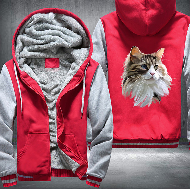 Domestic long-haired cat Fleece Hoodies Jacket