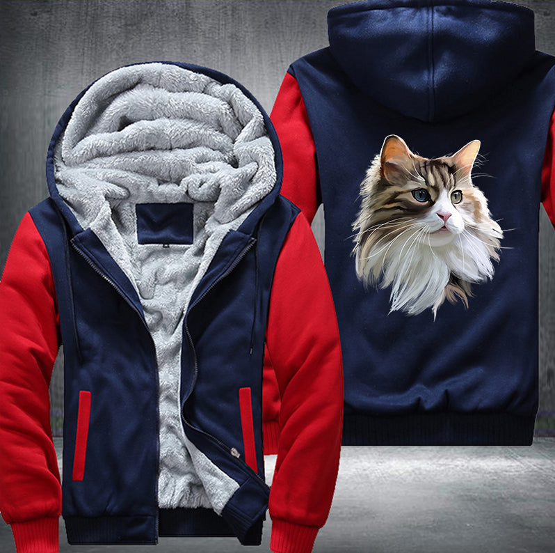 Domestic long-haired cat Fleece Hoodies Jacket