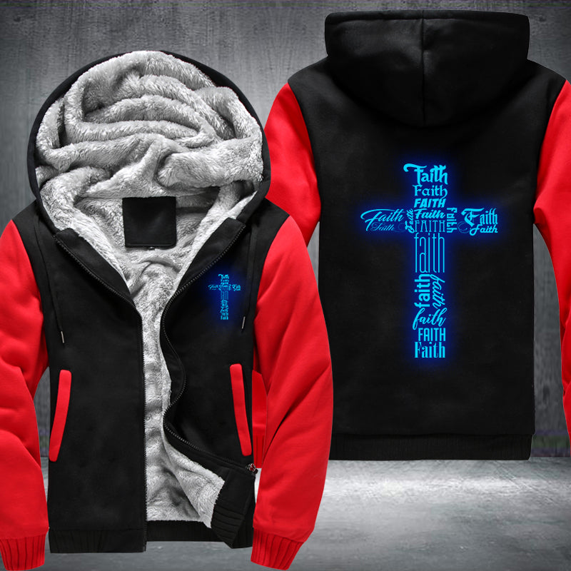 Faith Cross Luminous Fleece Hoodies Jacket