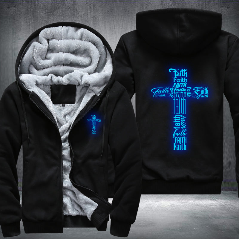 Faith Cross Luminous Fleece Hoodies Jacket
