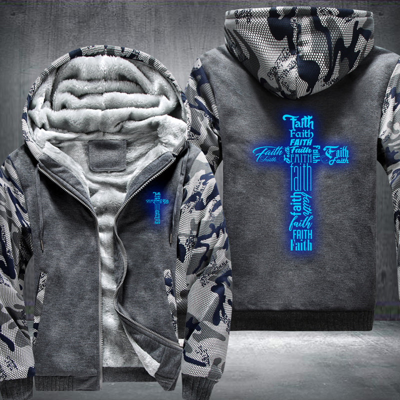 Faith Cross Luminous Fleece Hoodies Jacket