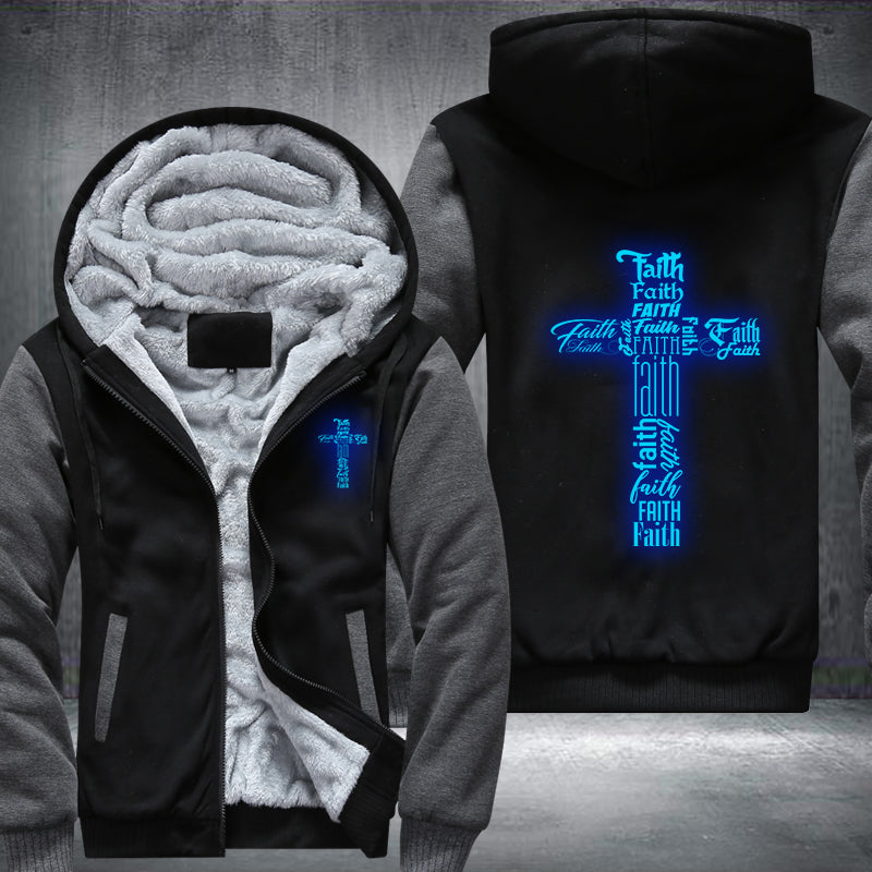 Faith Cross Luminous Fleece Hoodies Jacket