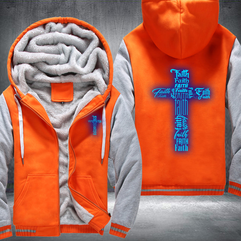 Faith Cross Luminous Fleece Hoodies Jacket