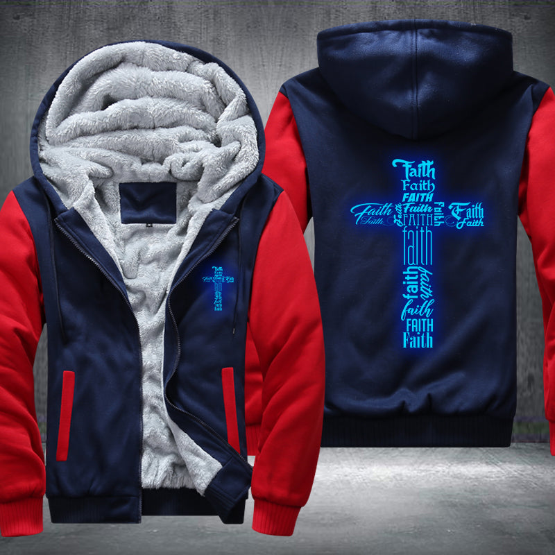 Faith Cross Luminous Fleece Hoodies Jacket