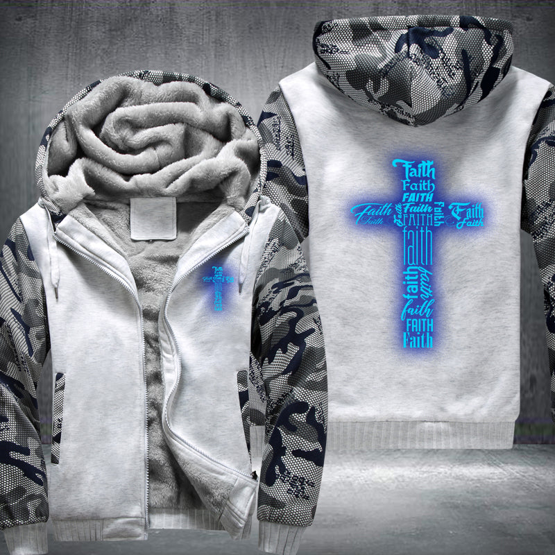 Faith Cross Luminous Fleece Hoodies Jacket
