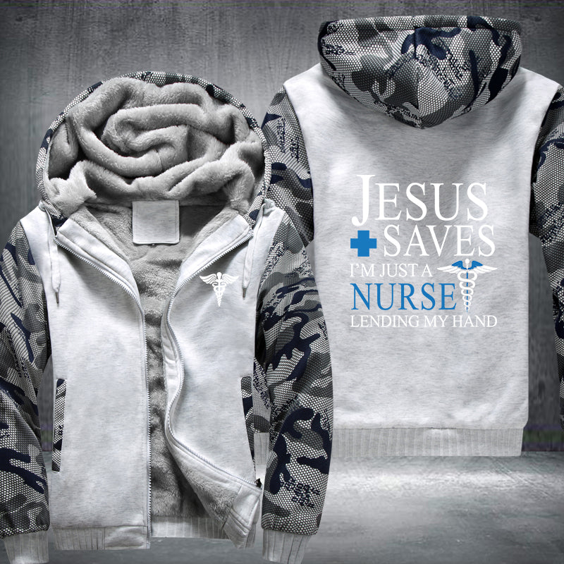 Jesus saves I'm just a nurse Fleece Hoodies Jacket