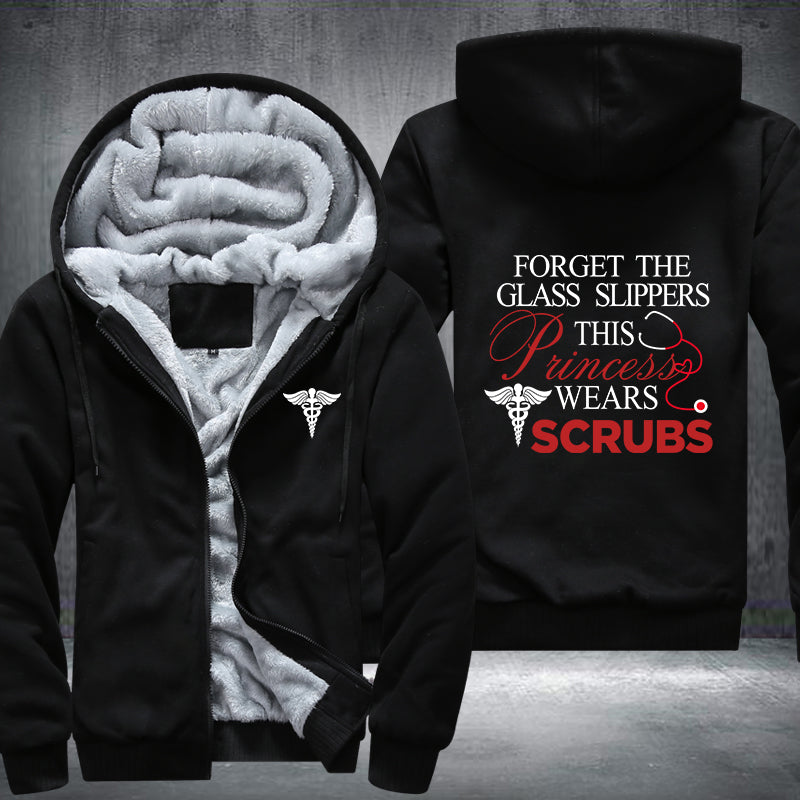 Nurse forget the glass slipper this princess wears scrubs Fleece Hoodies Jacket