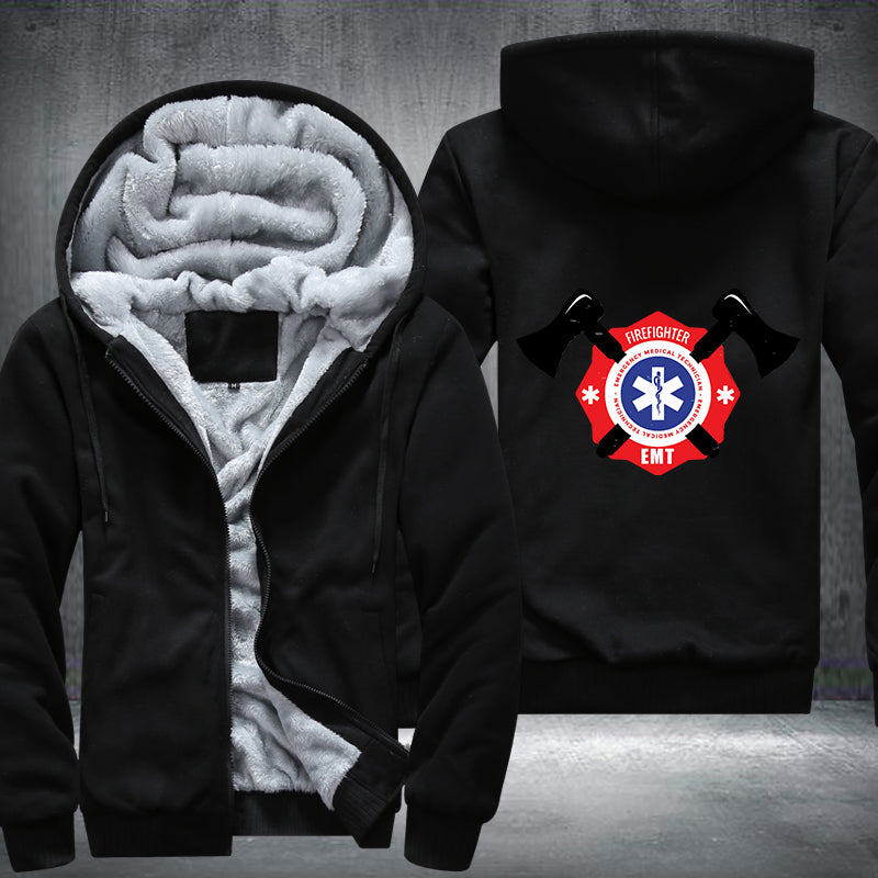 Firefighter EMT Fleece Hoodies Jacket