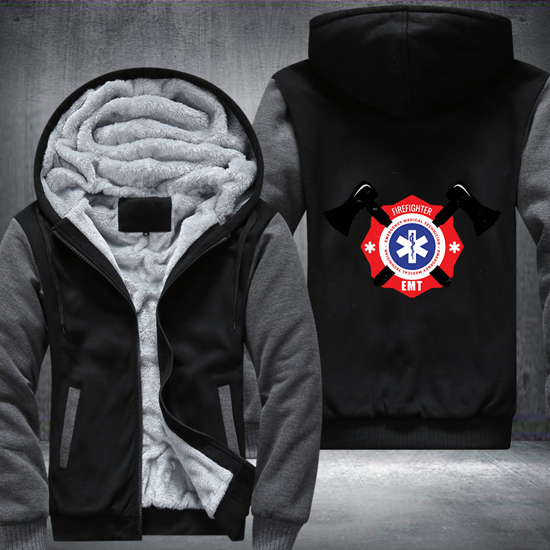 Firefighter EMT Fleece Hoodies Jacket