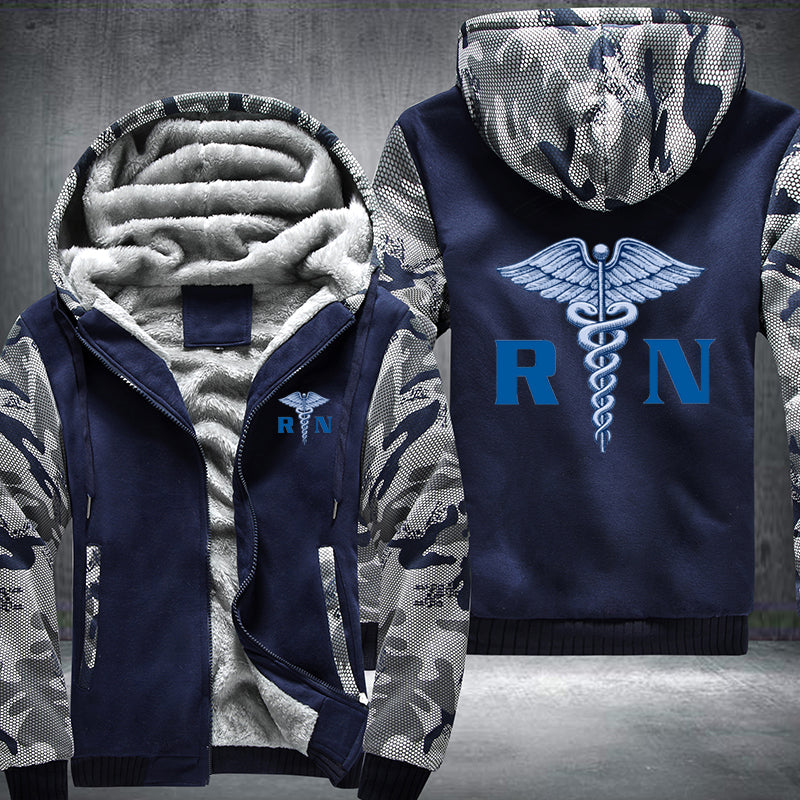 Blue design RN Registered Nurse Fleece Hoodies Jacket