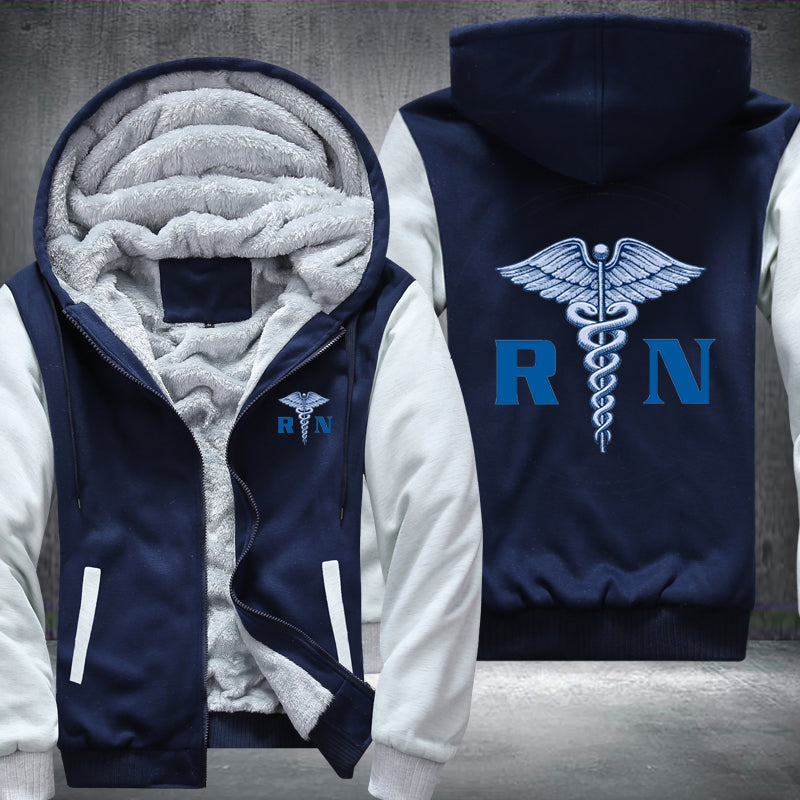 Blue design RN Registered Nurse Fleece Hoodies Jacket