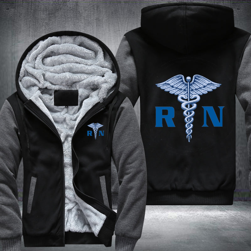 Blue design RN Registered Nurse Fleece Hoodies Jacket