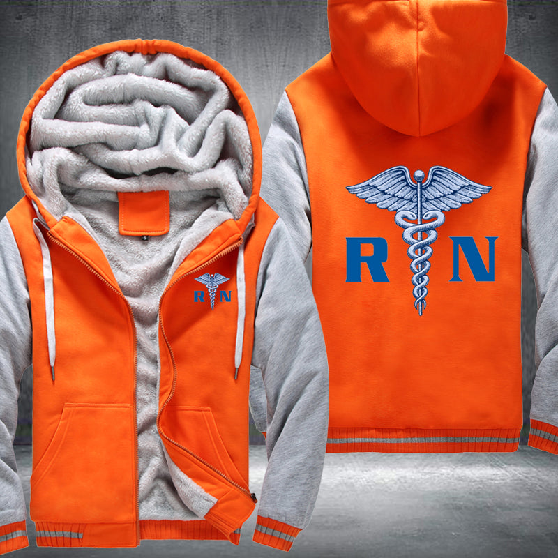 Blue design RN Registered Nurse Fleece Hoodies Jacket
