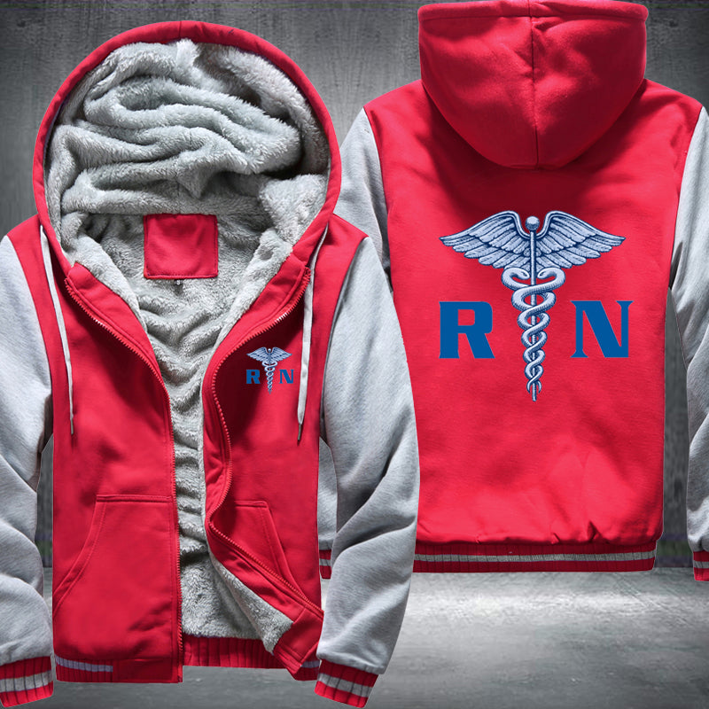 Blue design RN Registered Nurse Fleece Hoodies Jacket