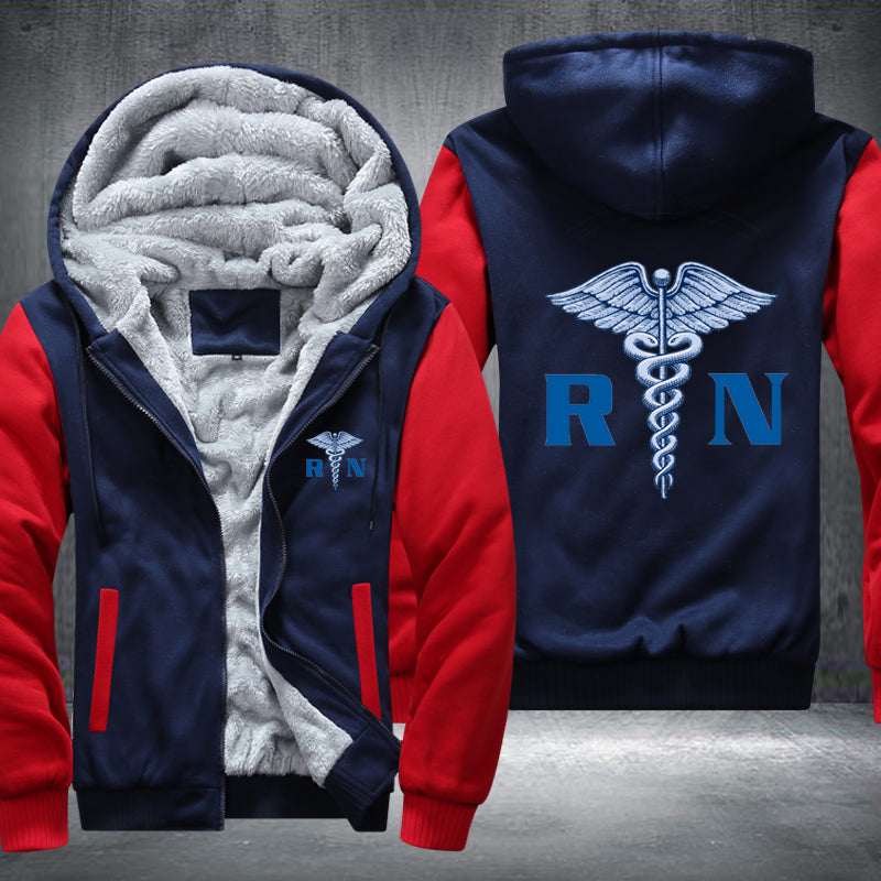 Blue design RN Registered Nurse Fleece Hoodies Jacket