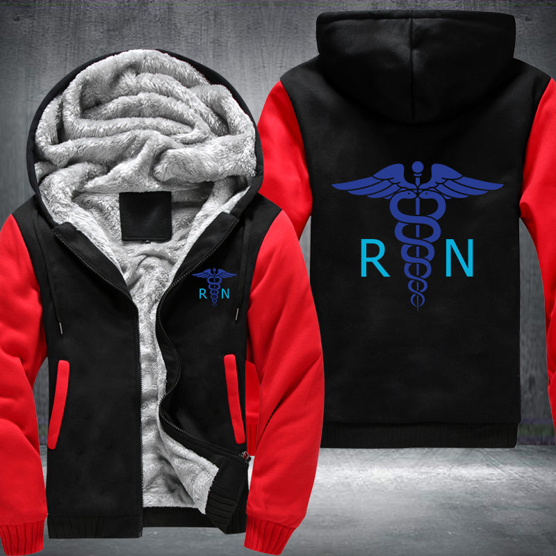Blue color RN Registered Nurse Fleece Hoodies Jacket