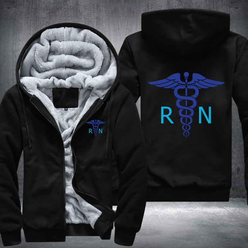 Blue color RN Registered Nurse Fleece Hoodies Jacket