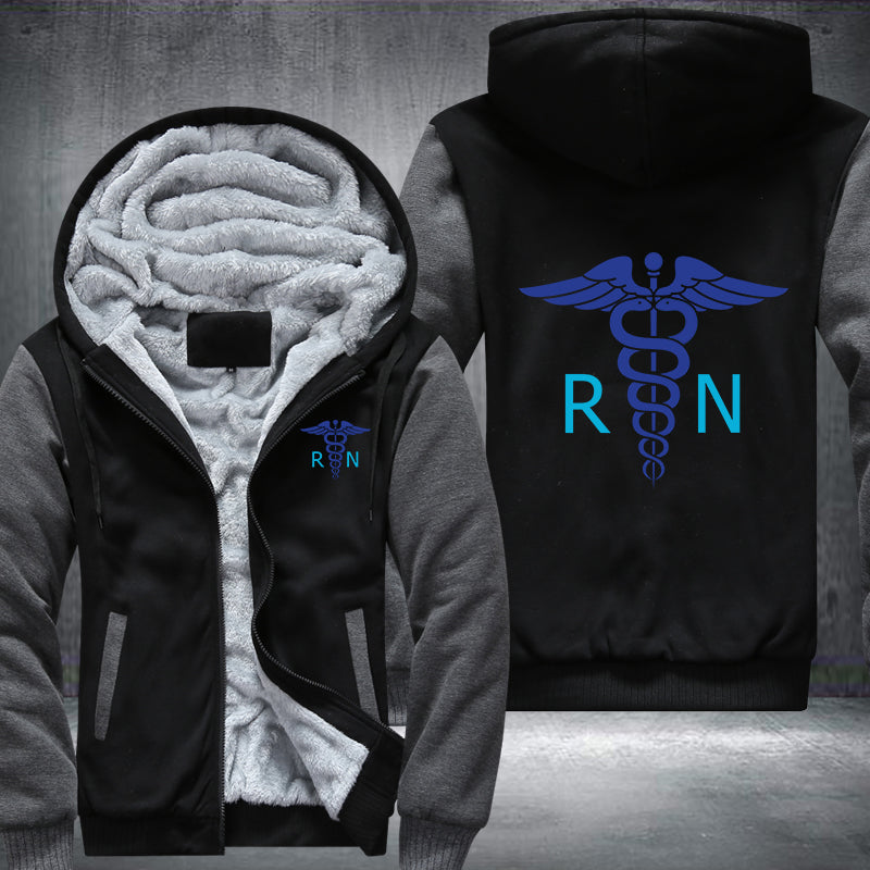 Blue color RN Registered Nurse Fleece Hoodies Jacket