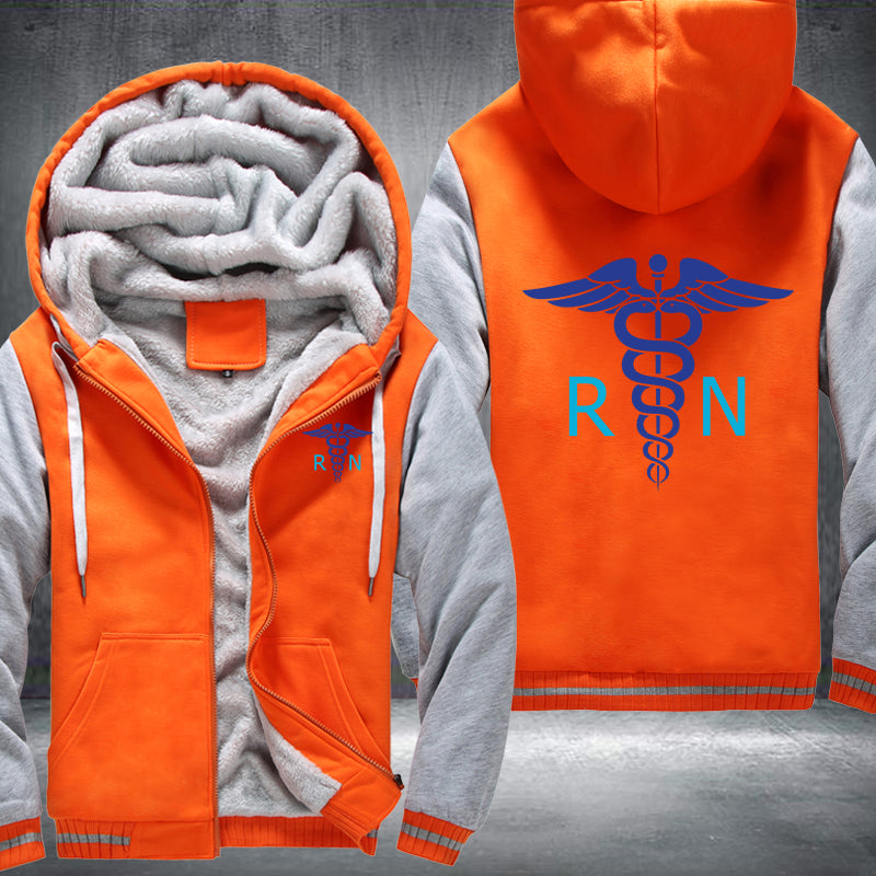Blue color RN Registered Nurse Fleece Hoodies Jacket