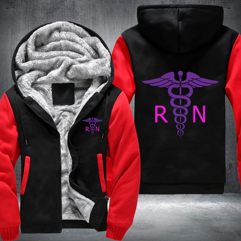 Purple color RN Registered Nurse Fleece Hoodies Jacket