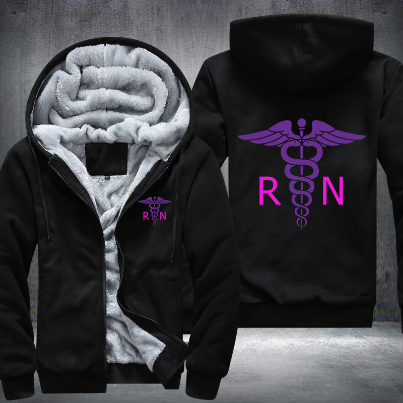 Purple color RN Registered Nurse Fleece Hoodies Jacket