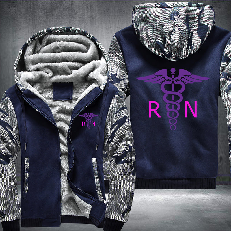 Purple color RN Registered Nurse Fleece Hoodies Jacket