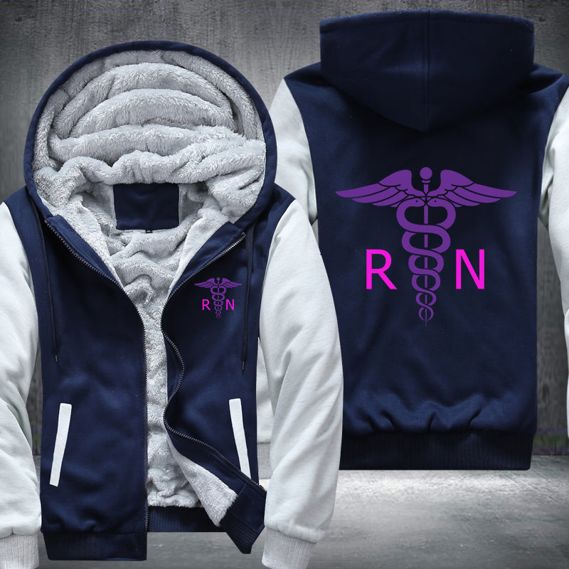 Purple color RN Registered Nurse Fleece Hoodies Jacket