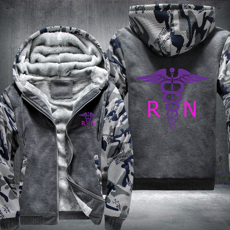 Purple color RN Registered Nurse Fleece Hoodies Jacket