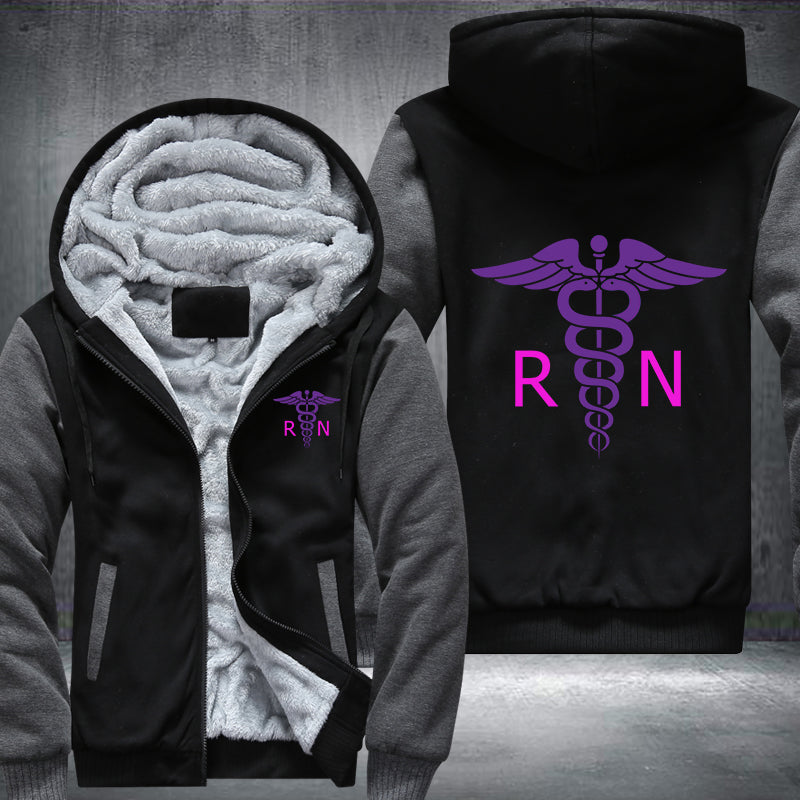 Purple color RN Registered Nurse Fleece Hoodies Jacket