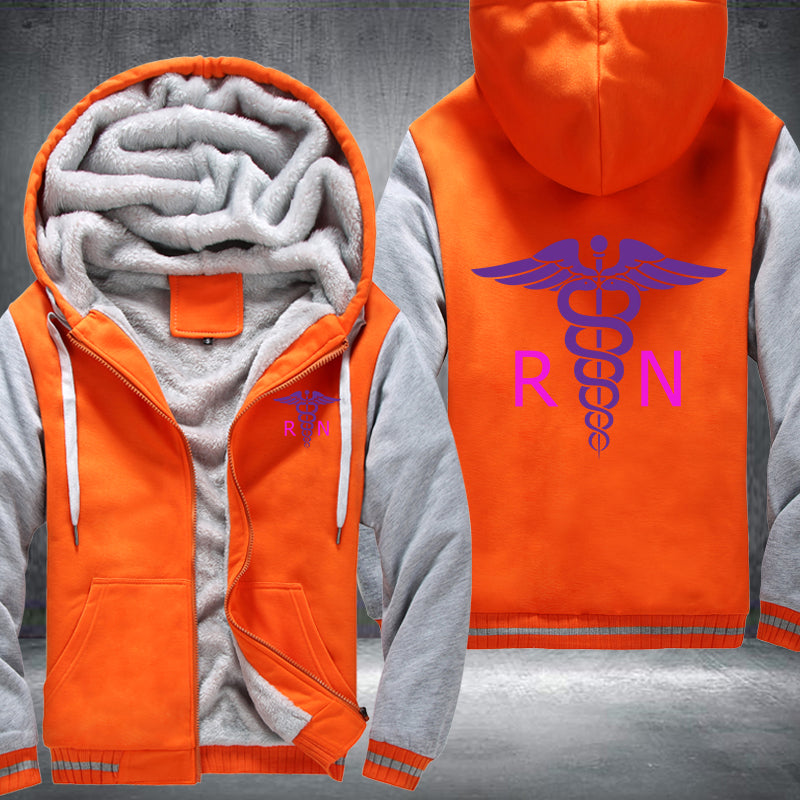 Purple color RN Registered Nurse Fleece Hoodies Jacket