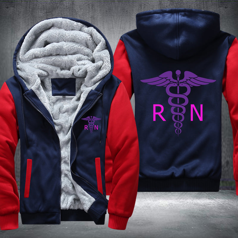 Purple color RN Registered Nurse Fleece Hoodies Jacket