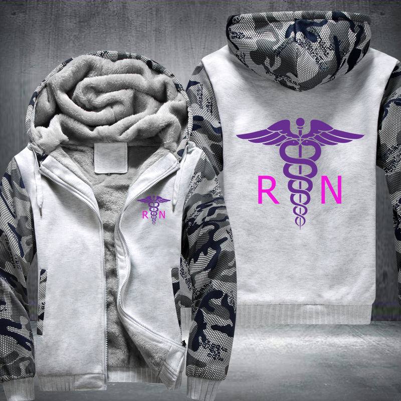 Purple color RN Registered Nurse Fleece Hoodies Jacket