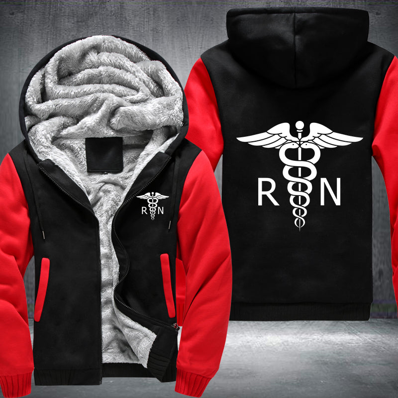 White color RN Registered Nurse Fleece Hoodies Jacket