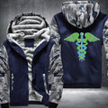 Green blue caduceus medical symbol Printing Fleece Hoodies Jacket