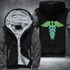 Green blue caduceus medical symbol Printing Fleece Hoodies Jacket