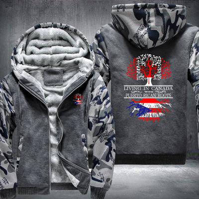 Living in Canada with Puerto Rican Roots Fleece Hoodies Jacket