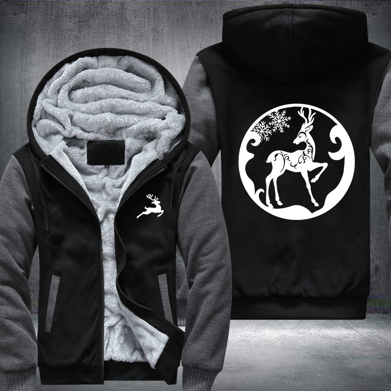 Elk wapiti Fleece Hoodies Jacket