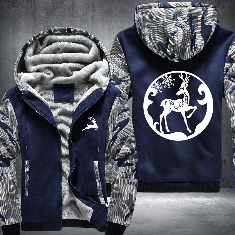 Elk wapiti Fleece Hoodies Jacket