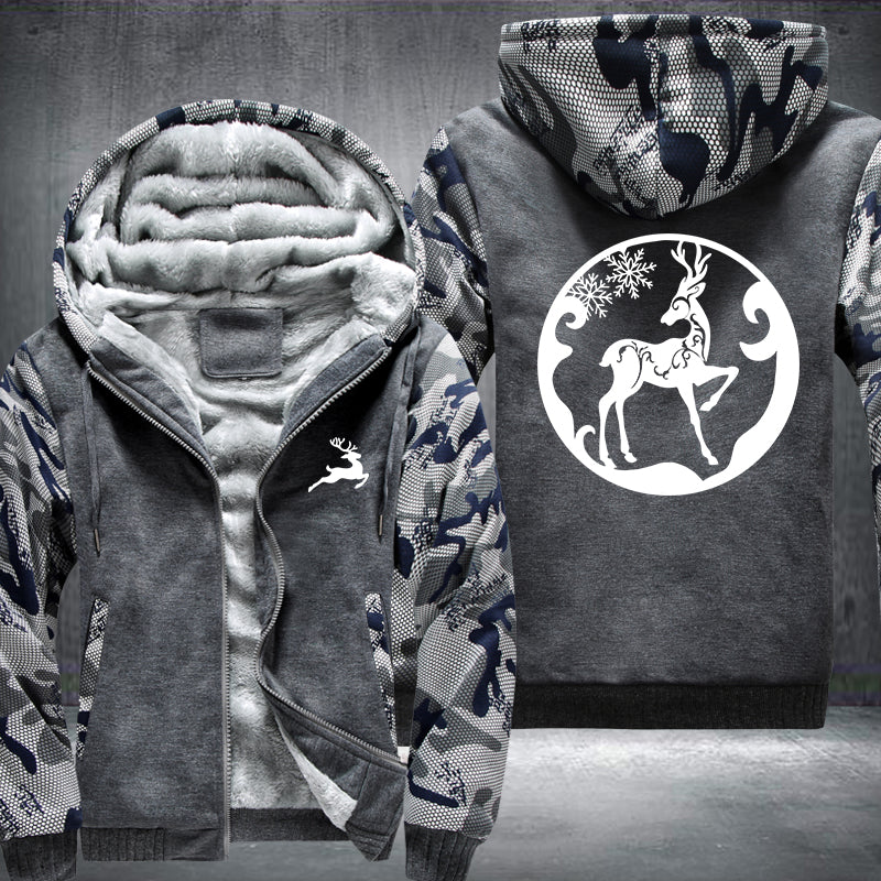 Elk wapiti Fleece Hoodies Jacket