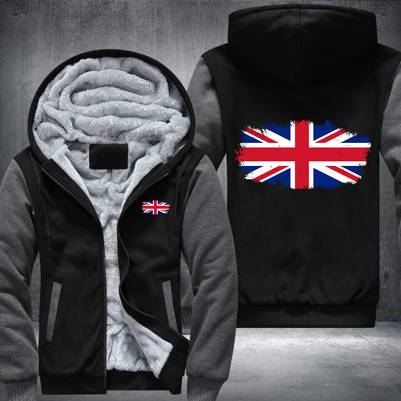 British Flag Fleece Hoodies Jacket