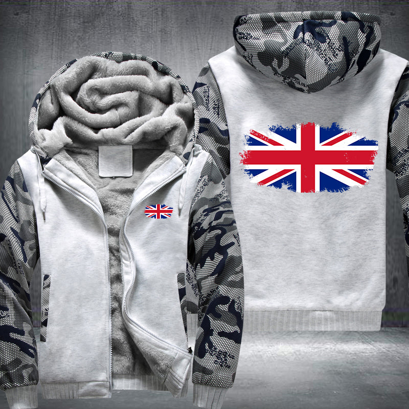 British Flag Fleece Hoodies Jacket