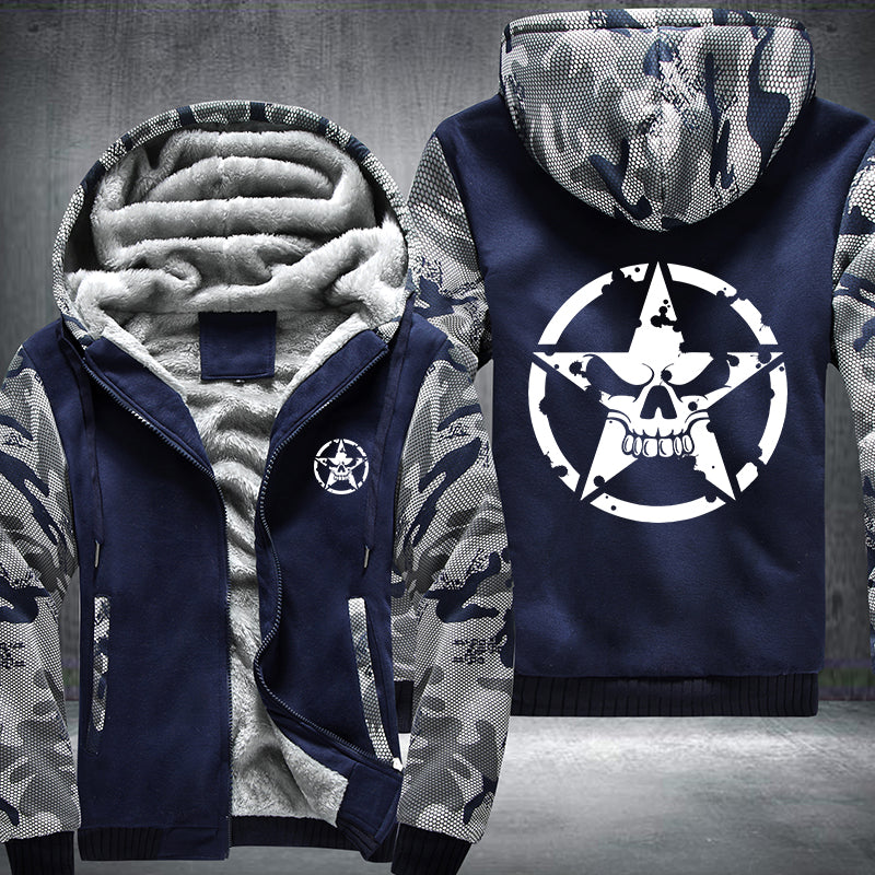 Skull Star Circle Fleece Hoodies Jacket