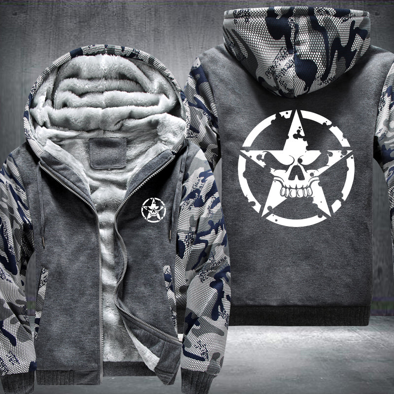 Skull Star Circle Fleece Hoodies Jacket