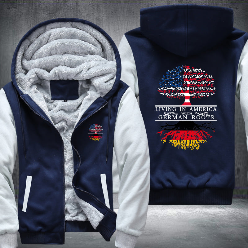 Living in America with German root Fleece Hoodies Jacket