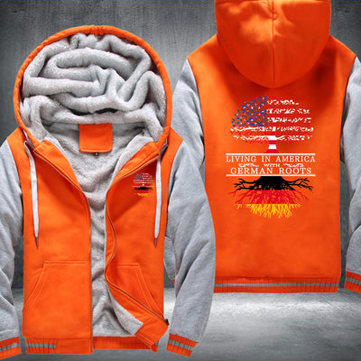 Living in America with German root Fleece Hoodies Jacket