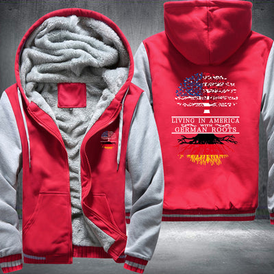 Living in America with German root Fleece Hoodies Jacket
