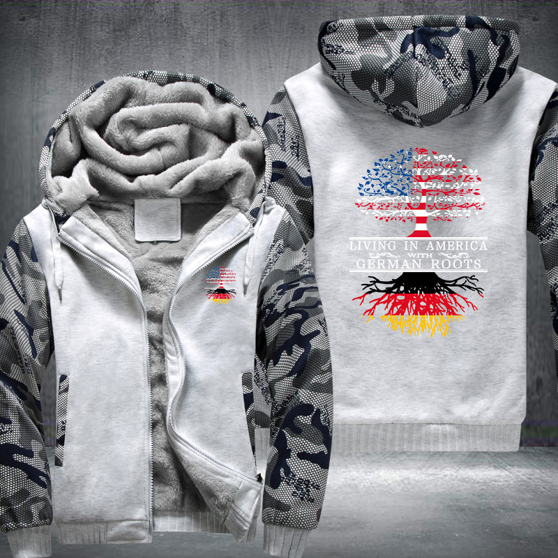 Living in America with German root Fleece Hoodies Jacket